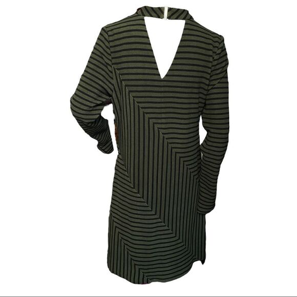 NEW Anthropologie Hutch Long Sleeve Knit Dress Green Moss Black Choker Women M - Picture 4 of 8
